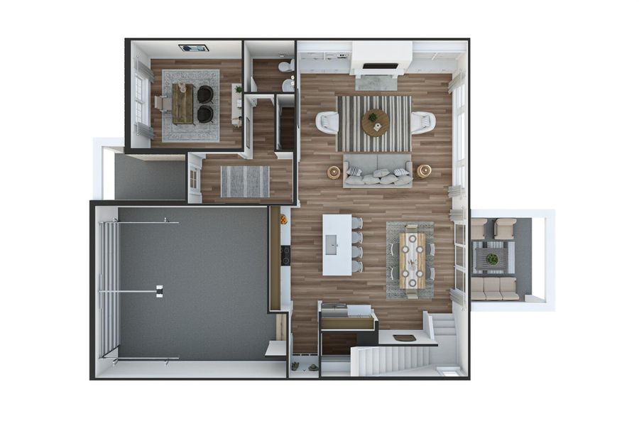 Eckley - The Burton Rendering *actual finishes and structural options vary on this home