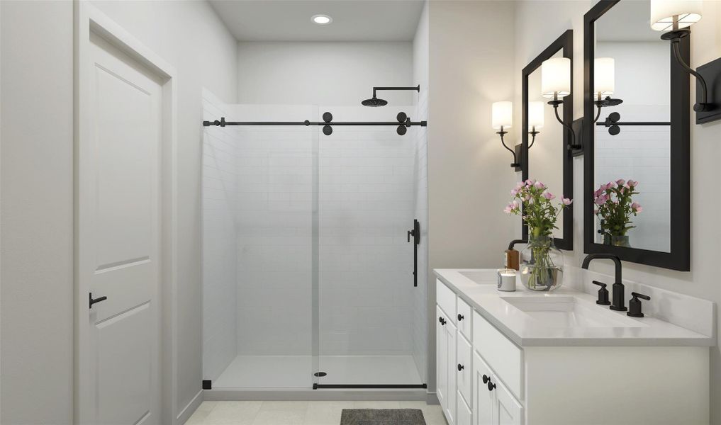 Serene primary bath (*Artist rendering used for illustration purposes only.) Serene primary bath (*Artist rendering used for illustration purposes only.)