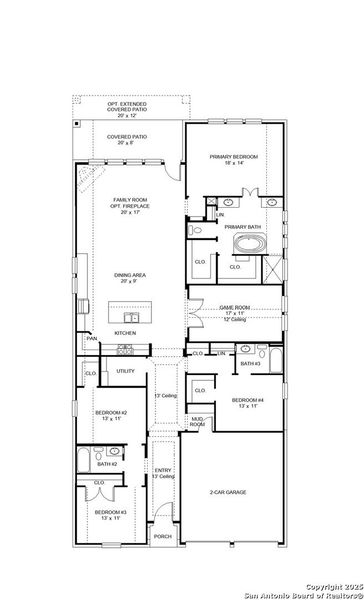 2D floor plan layout of this home in Haby Hill 50', San Antonio, TX (Image 2).