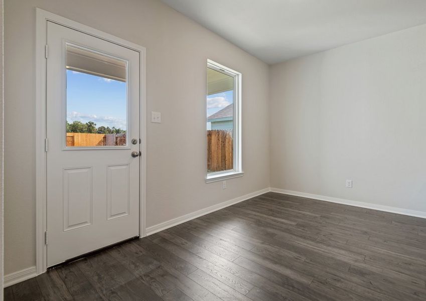 Dining room with a door to the backyard