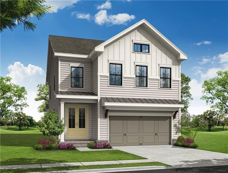 Welcome to Palisades at Sawnee Village. Homesite 19 features the Cameron floorplan with a beautiful farmhouse style elevation.