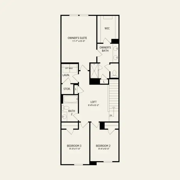 2D floor plan layout for the Landis by Pulte Homes in Mallard Park, Charlotte, NC (Image 4).