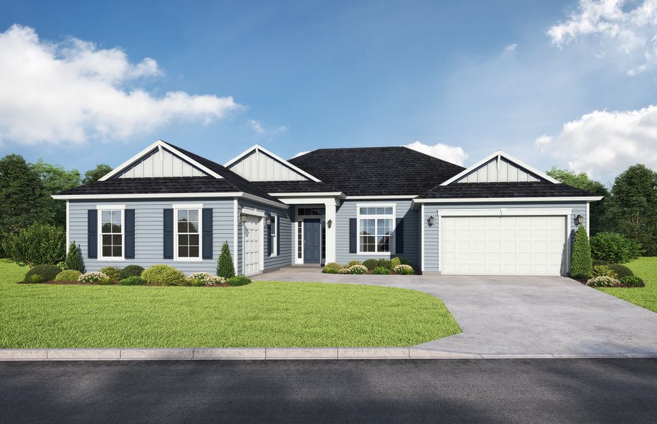 Representative exterior photo of a completed home built from the Sylvan by SEDA New Homes in Edwards Creek Estates, Jacksonville, FL (Image 5).
