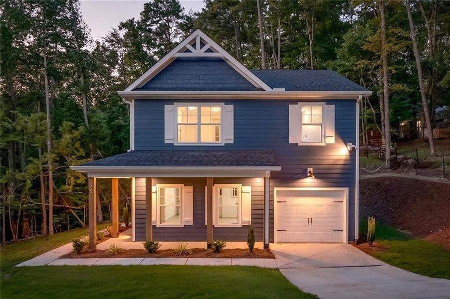 Front exterior of a new home in , Murrayville, GA, highlighting curb appeal (Image 24).