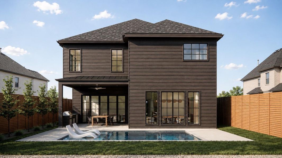 Rendering: Large Backyard (Pool is optional and not included in price)