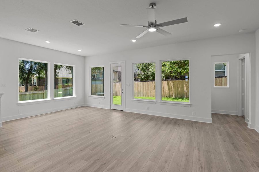 Representative unfurnished interior of a home built from the Hobson by Chesmar Homes in Buffalo Crossing – New Phase Now Preselling, Cibolo (Image 3). Representative unfurnished interior of a home built from the Hobson by Chesmar Homes in Buffalo Crossing – New Phase Now Preselling, Cibolo (Image 3).