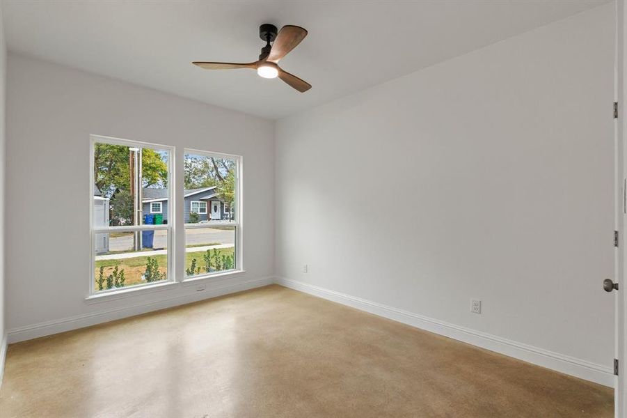 Bedroom 1 with ceiling fan