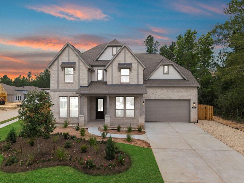 Front exterior of a new home in COLTON, Montgomery, TX, highlighting curb appeal (Image 1). Front exterior of a new home in COLTON, Montgomery, TX, highlighting curb appeal (Image 1).