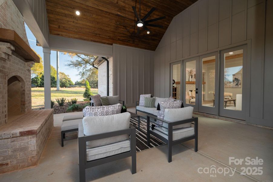 Exterior details and patio area of a home in , Belmont (Image 28).