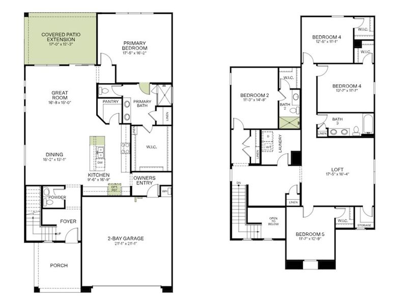 2D floor plan layout of this home in Icon at Thunderbird, Glendale, AZ (Image 3).