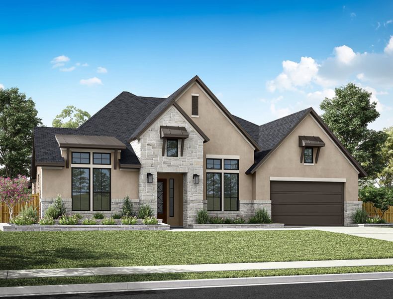 Representative exterior photo of a completed home built from the Lisbon by Tri Pointe Homes in Legacy Grove, Montgomery, TX (Image 2). Representative exterior photo of a completed home built from the Lisbon by Tri Pointe Homes in Legacy Grove, Montgomery, TX (Image 2).