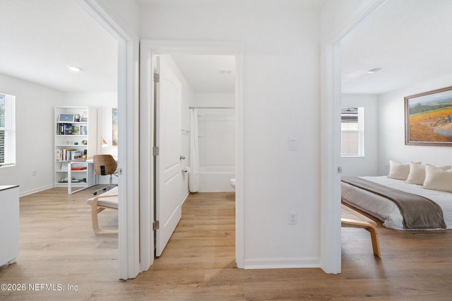 Furnished interior view inside a new home in Copes Landing, Jacksonville (Image 30). Furnished interior view inside a new home in Copes Landing, Jacksonville (Image 30).
