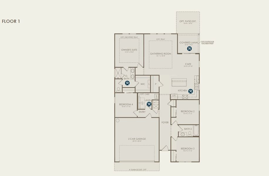 2D floor plan layout for the Highgate by Pulte Homes in Murray Farms, Middleburg, FL (Image 5). 2D floor plan layout for the Highgate by Pulte Homes in Murray Farms, Middleburg, FL (Image 5).