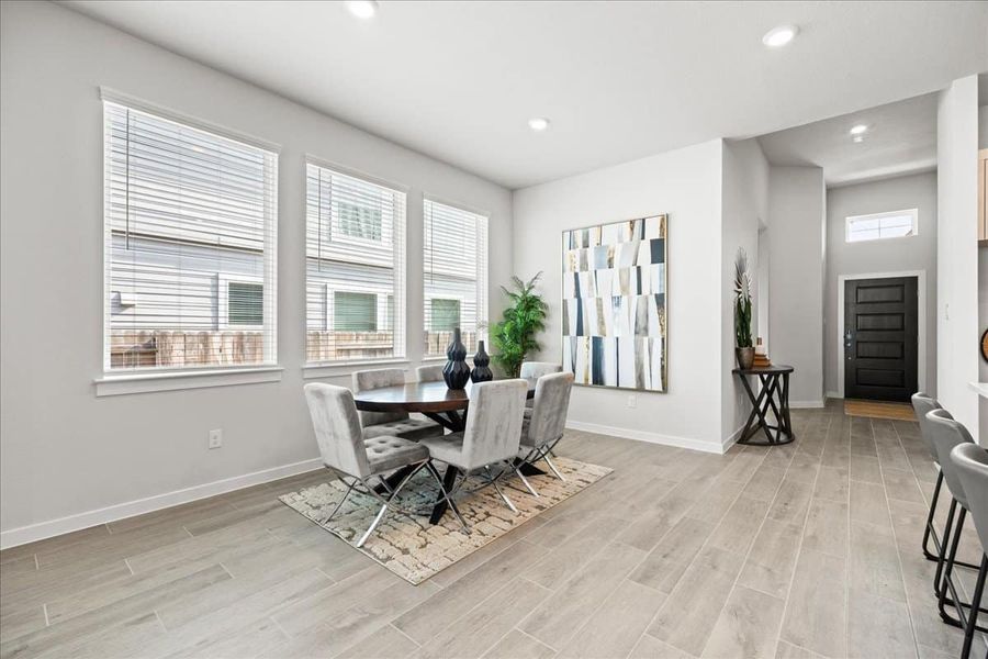Furnished interior view inside a new home in Trace, San Marcos (Image 18).