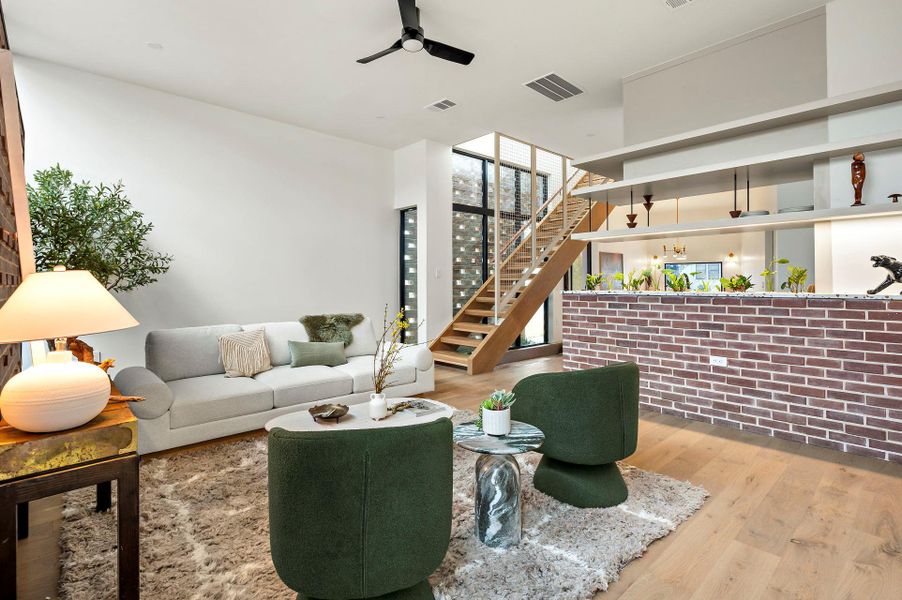 Living room looking towards kitchen Living room looking towards kitchen