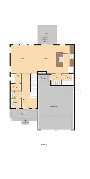 2D floor plan layout for the Olive by View Homes in The Trails at Aspen Ridge-2, Colorado Springs, CO (Image 6).