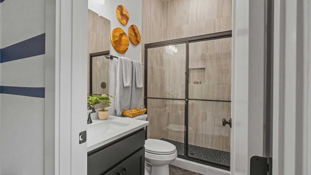 Representative furnished interior of a home built from the Drios by Chesmar Homes in 6 Creeks, Kyle (Image 16). Representative furnished interior of a home built from the Drios by Chesmar Homes in 6 Creeks, Kyle (Image 16).