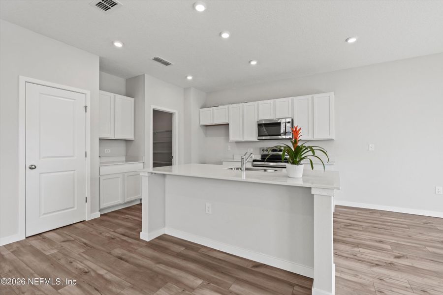 Furnished interior view inside a new home in The Landings at Pecan Park, Jacksonville (Image 3). Furnished interior view inside a new home in The Landings at Pecan Park, Jacksonville (Image 3).
