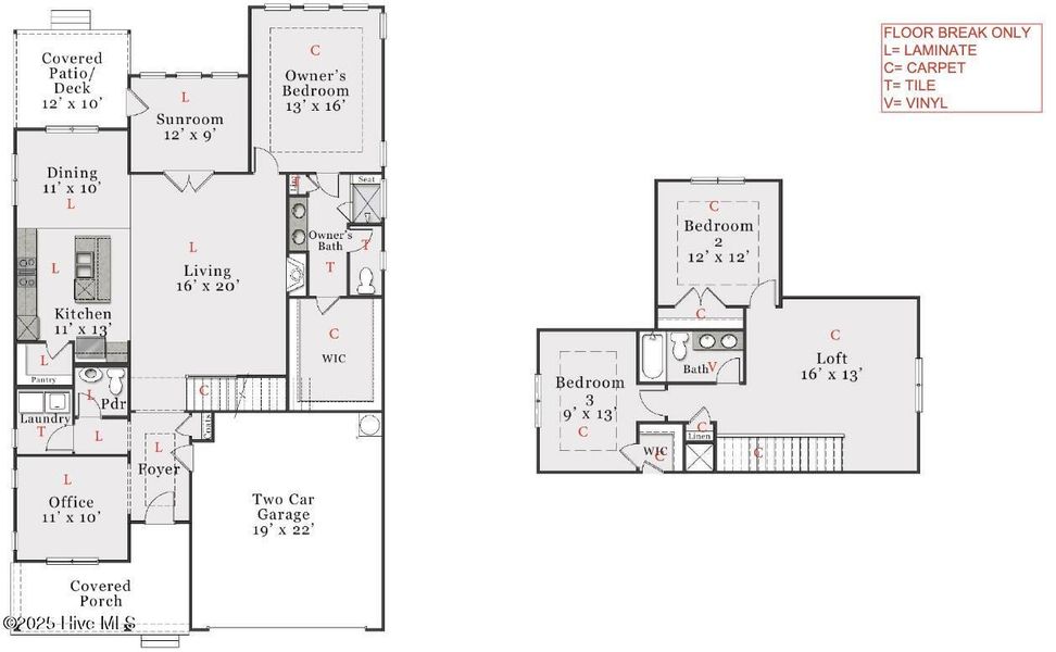 2D floor plan layout of this home in Terrapin, Leland, NC (Image 5).