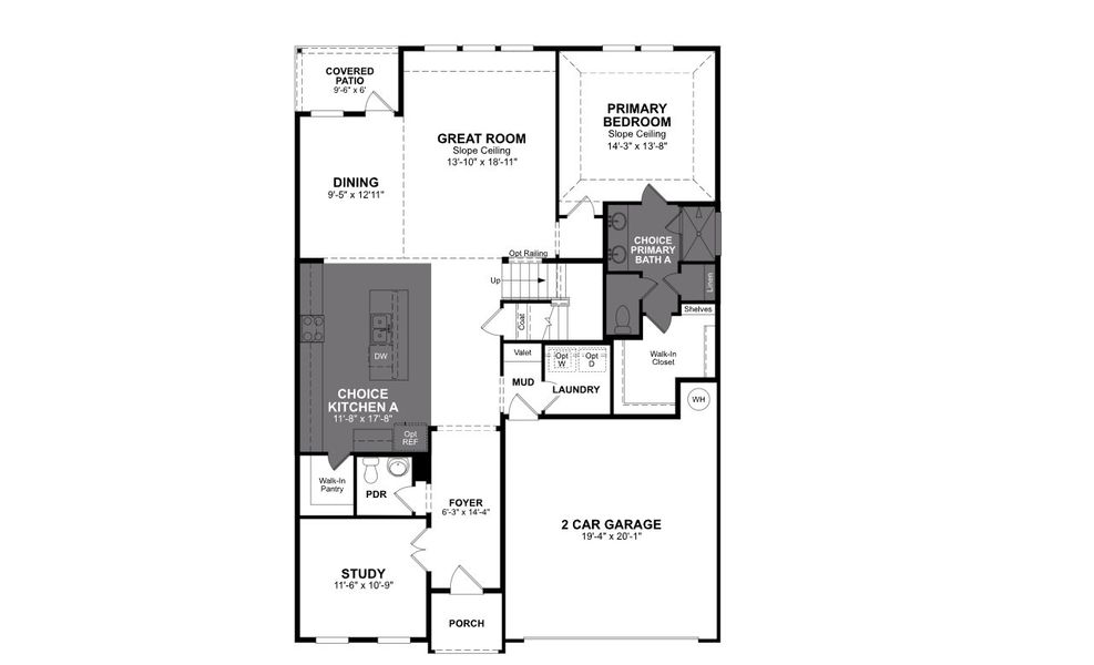 2D floor plan layout for the Cascade by Beazer Homes in Legacy Hills, Rio Medina, TX (Image 3).