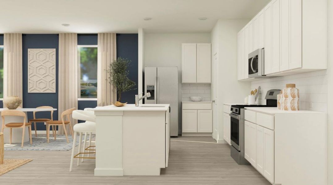 Furnished interior view inside a new home in Bertram Oaks: Classic Collection, Bertram (Image 2). Furnished interior view inside a new home in Bertram Oaks: Classic Collection, Bertram (Image 2).