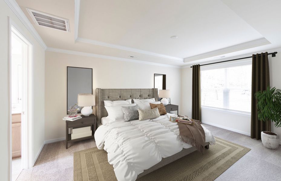 Representative furnished interior of a home built from the Badin by Pulte Homes in Parkside Crossing, Charlotte (Image 126).