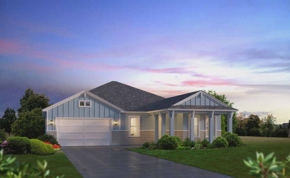 Representative exterior photo of a completed home built from the Juliette by ICI Homes in Woodhaven, Port Orange, FL (Image 4).