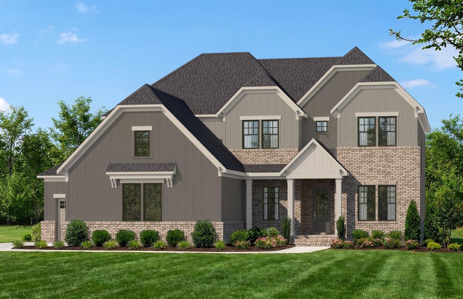 Representative exterior photo of a completed home built from the Hampton by John Wieland in Blume Estates, Harrisburg, NC (Image 34). Representative exterior photo of a completed home built from the Hampton by John Wieland in Blume Estates, Harrisburg, NC (Image 34).