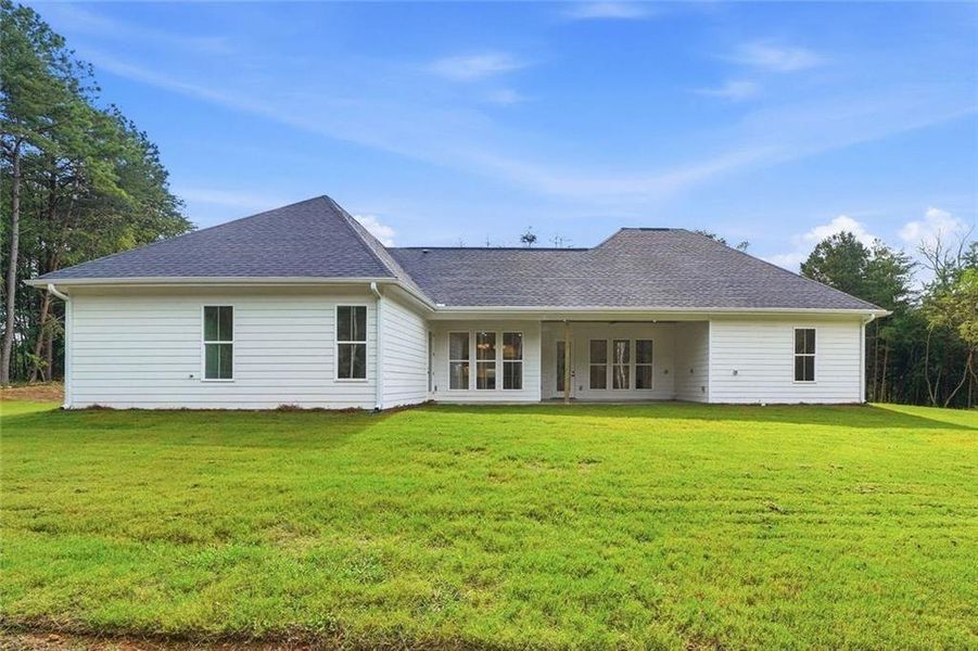 Exterior details and patio area of a home in , White (Image 30). Exterior details and patio area of a home in , White (Image 30).