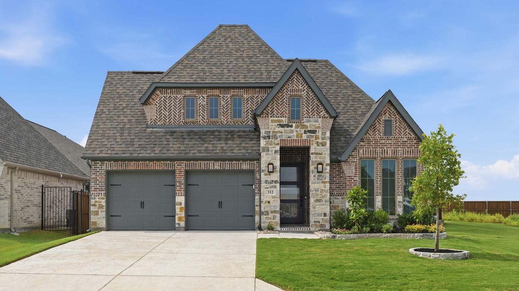 Front exterior of a new home in Lakewood Village, Lakewood Village, TX, highlighting curb appeal (Image 1). Front exterior of a new home in Lakewood Village, Lakewood Village, TX, highlighting curb appeal (Image 1).