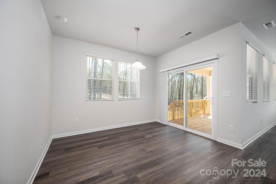 Dining area with access to covered deck