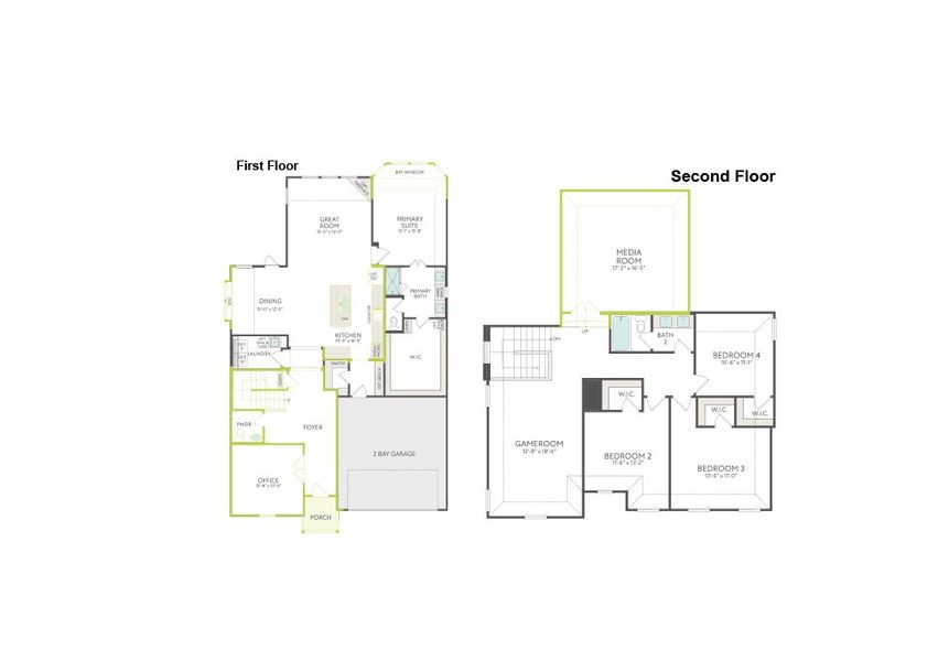 2D floor plan layout of this home in Painted Tree, McKinney, TX (Image 3).