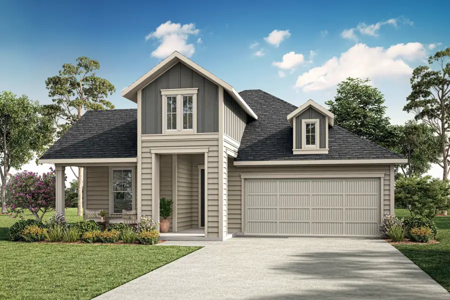Representative exterior photo of a completed home built from the Mila by Tri Pointe Homes in Bridgewater, Midlothian, TX (Image 16). Representative exterior photo of a completed home built from the Mila by Tri Pointe Homes in Bridgewater, Midlothian, TX (Image 16).