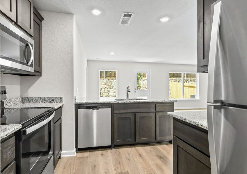 The kitchen has energy-efficient appliances. The kitchen has energy-efficient appliances.