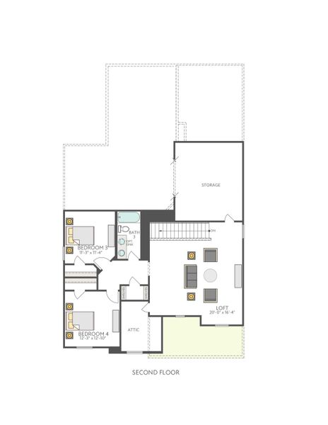 2D floor plan layout of this home in Park Collection At Park Central, Georgetown, TX (Image 5). 2D floor plan layout of this home in Park Collection At Park Central, Georgetown, TX (Image 5).