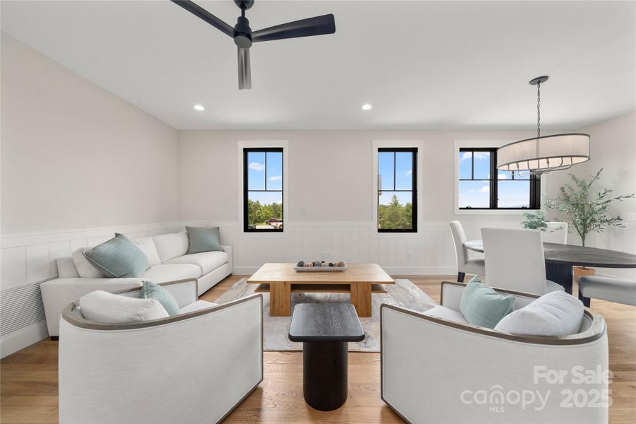 Living room with mountain views Living room with mountain views