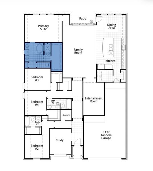 2D floor plan layout for the Canterbury Plan by Highland Homes in Mont Blanc, Schertz, TX (Image 7). 2D floor plan layout for the Canterbury Plan by Highland Homes in Mont Blanc, Schertz, TX (Image 7).