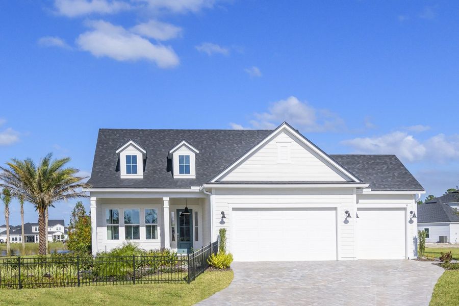 Representative exterior photo of a completed home built from the Eliza by Riverside Homes in Silver Landing at SilverLeaf, St. Augustine, FL (Image 26). Representative exterior photo of a completed home built from the Eliza by Riverside Homes in Silver Landing at SilverLeaf, St. Augustine, FL (Image 26).