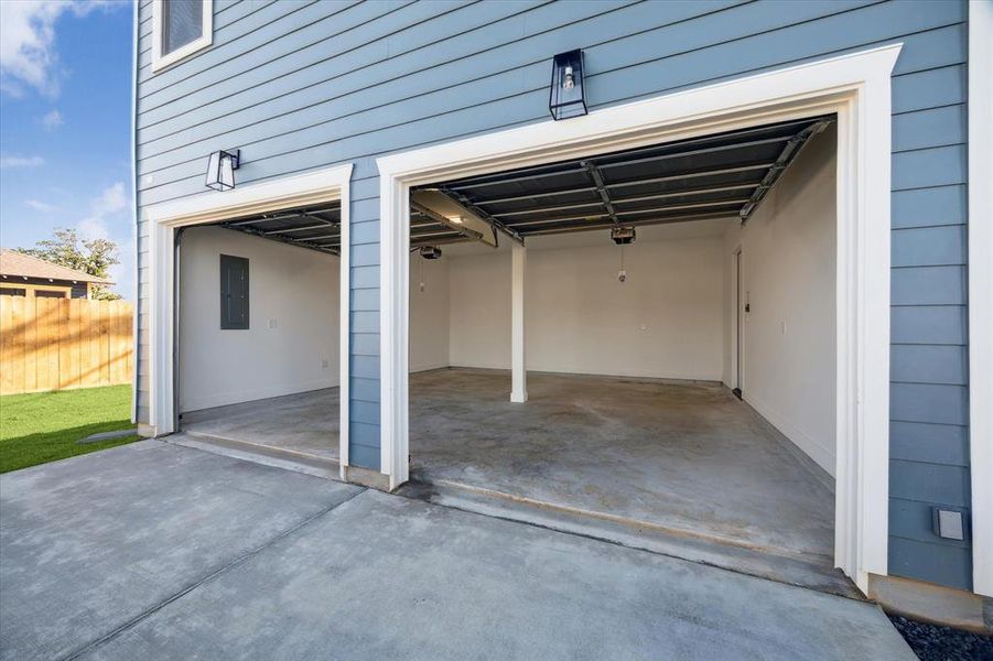 Large 2-car garage