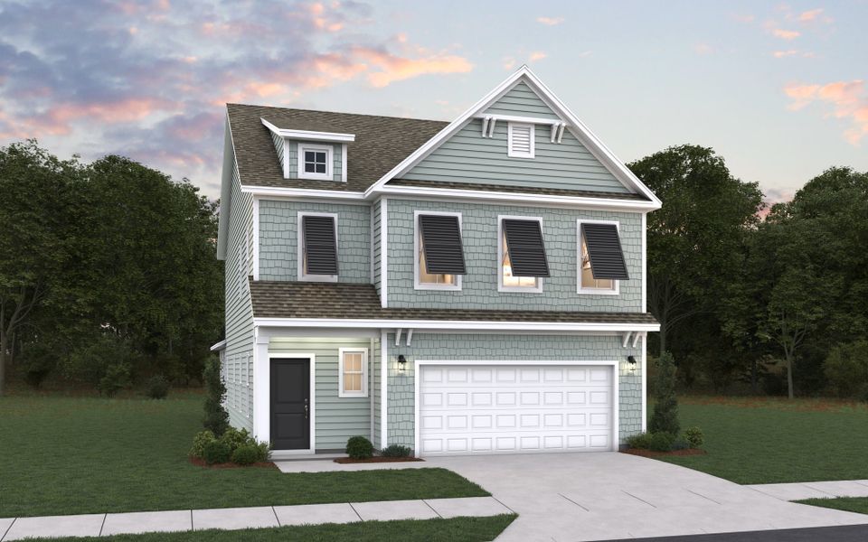 Front exterior of a new home in The Pier South, Seneca, SC, highlighting curb appeal (Image 1). Front exterior of a new home in The Pier South, Seneca, SC, highlighting curb appeal (Image 1).