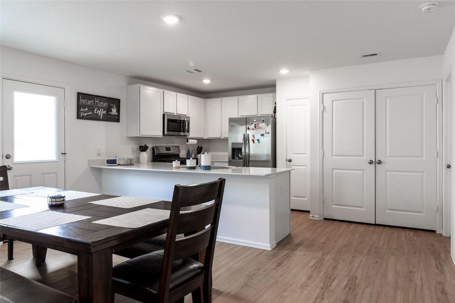 Furnished interior view inside a new home in Burnet Fields at Baytown Crossings, Baytown (Image 14). Furnished interior view inside a new home in Burnet Fields at Baytown Crossings, Baytown (Image 14).