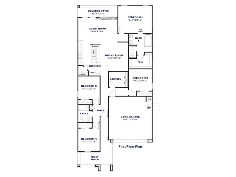 2D floor plan layout of this home in The Ridge at Stone Butte, Phoenix, AZ (Image 4). 2D floor plan layout of this home in The Ridge at Stone Butte, Phoenix, AZ (Image 4).