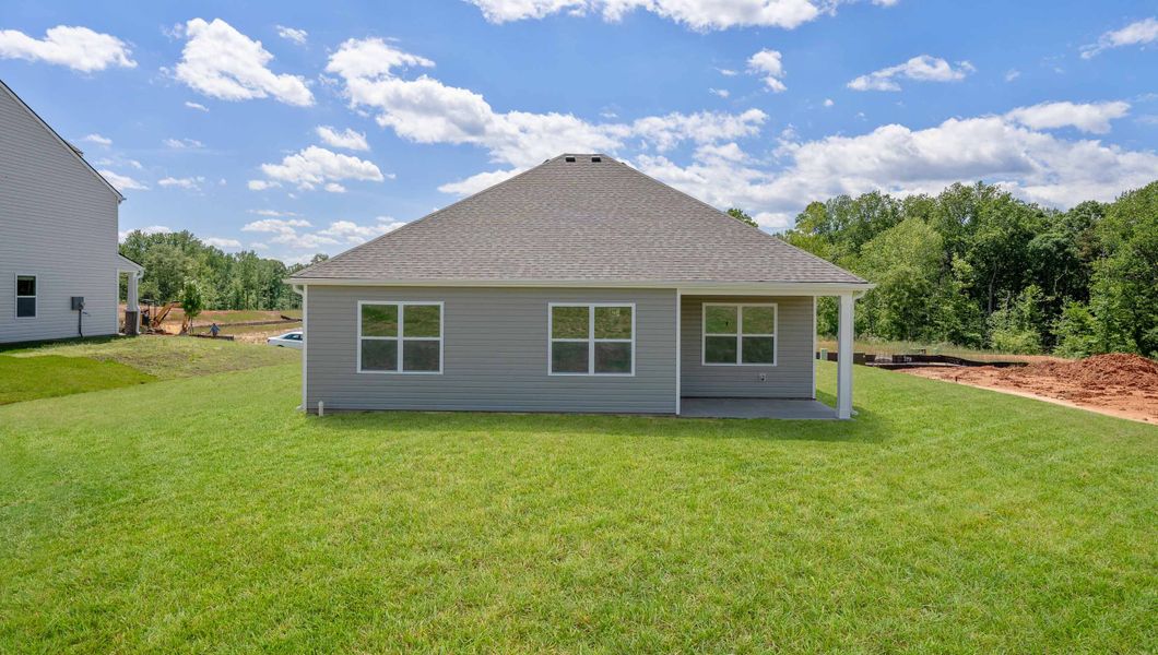Exterior details and patio area of a home in Waverly Station, Greenwood (Image 2). Exterior details and patio area of a home in Waverly Station, Greenwood (Image 2).