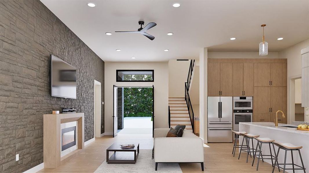 Furnished interior view inside a new home in , Graford (Image 9).