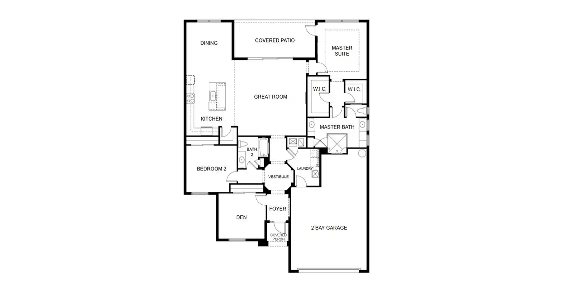 2D floor plan layout for the Allura by GHO Homes in High Pointe, Vero Beach, FL (Image 3).
