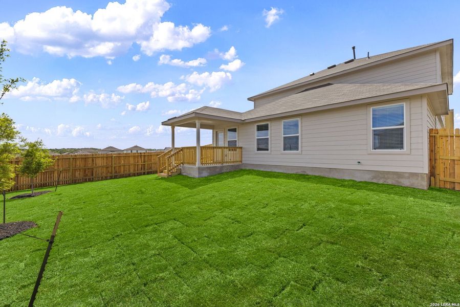 Exterior details and patio area of a home in Redbird Ranch, San Antonio (Image 2).
