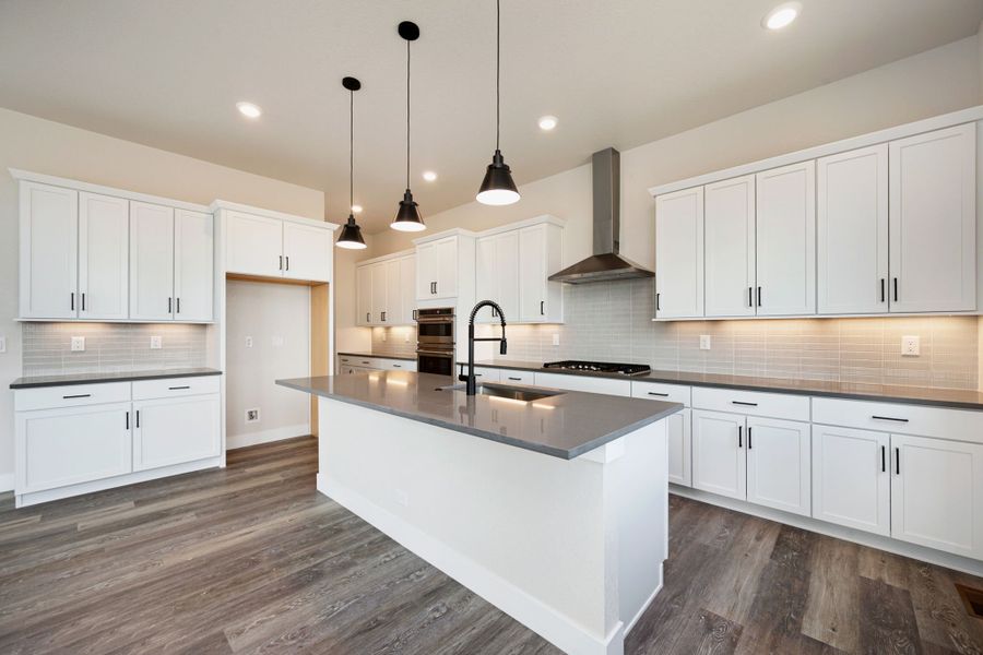 Furnished interior view inside a new home in Kitchel Lake at Serratoga Falls, Timnath (Image 5).