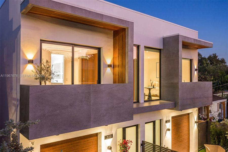 Exterior details and patio area of a home in , Miami (Image 3).