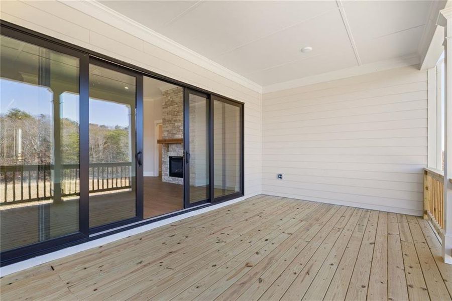 Exterior details and patio area of a home in Horizon at Laurel Canyon, Canton (Image 28).