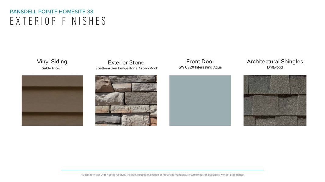 Sample of building materials used in homes in Ransdell Pointe, Spartanburg (Image 20). Sample of building materials used in homes in Ransdell Pointe, Spartanburg (Image 20).